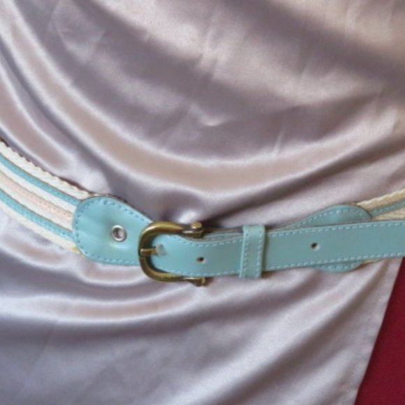 El Corte Ingles Madrid Vintage Leather & Woven Belt (K355) - Picture 3 of 8